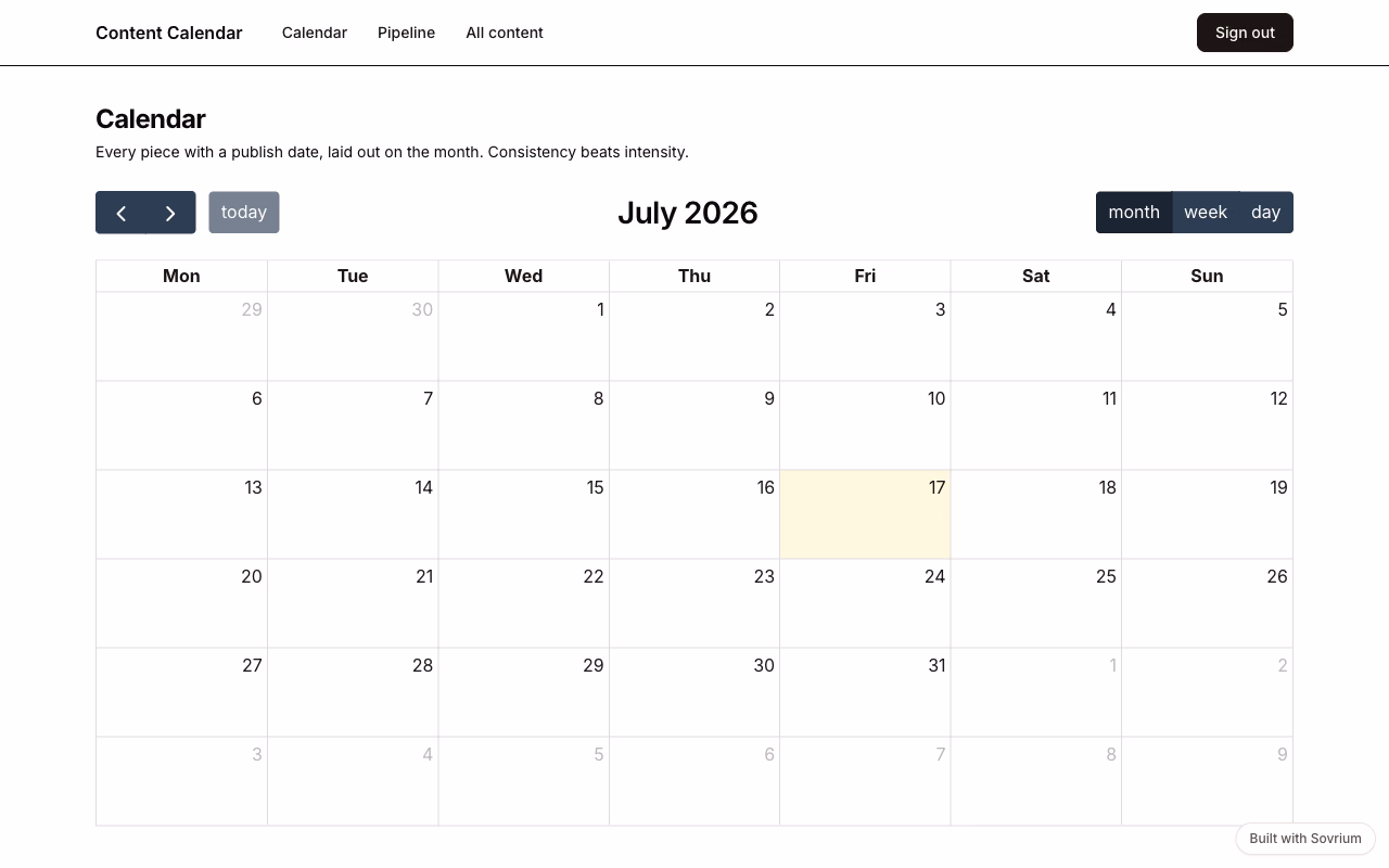 Content Calendar