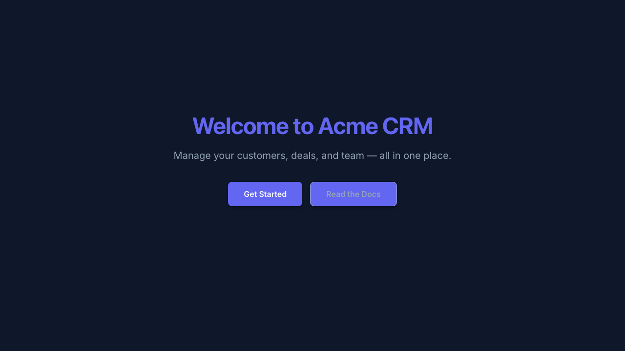 Hero section rendered by Sovrium